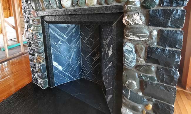 bathroom tile floor and walls